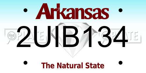 2UIB134 Arkansas License Plate