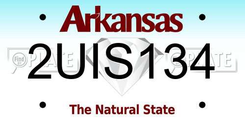 2UIS134 Arkansas License Plate