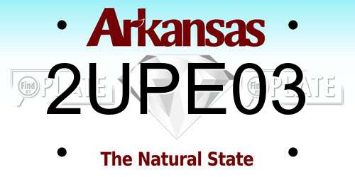 2UPE03 Arkansas License Plate