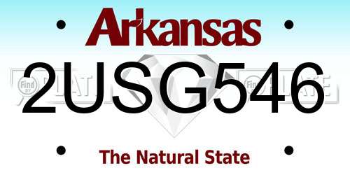 2USG546 Arkansas License Plate