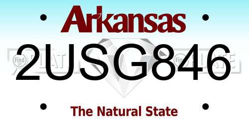 2USG846 Arkansas License Plate