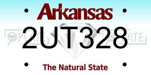 2UT328 Arkansas License Plate
