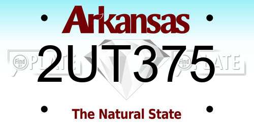 2UT375 Arkansas License Plate