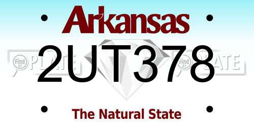 2UT378 Arkansas License Plate