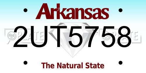 2UT5758 Arkansas License Plate