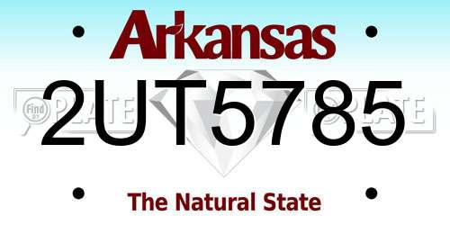2UT5785 Arkansas License Plate