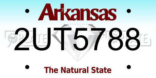 2UT5788 Arkansas License Plate