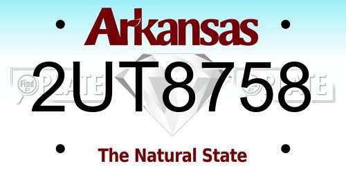 2UT8758 Arkansas License Plate