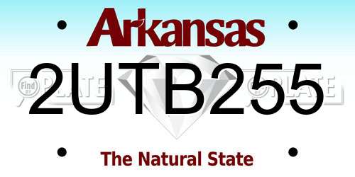 2UTB255 Arkansas License Plate