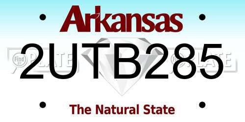 2UTB285 Arkansas License Plate