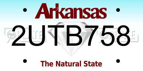 2UTB758 Arkansas License Plate