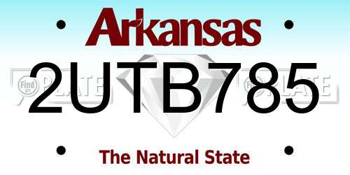 2UTB785 Arkansas License Plate