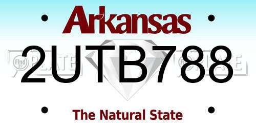 2UTB788 Arkansas License Plate