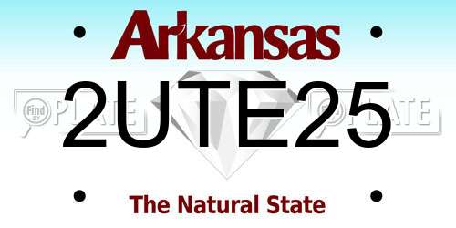 2UTE25 Arkansas License Plate