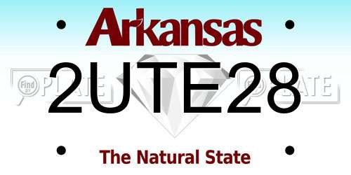 2UTE28 Arkansas License Plate