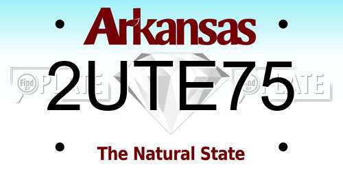 2UTE75 Arkansas License Plate