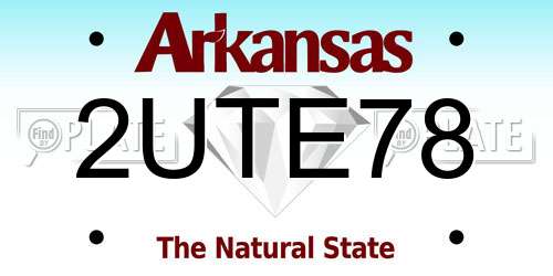 2UTE78 Arkansas License Plate