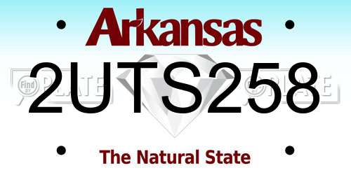 2UTS258 Arkansas License Plate