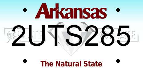 2UTS285 Arkansas License Plate