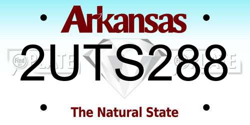 2UTS288 Arkansas License Plate