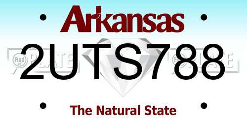2UTS788 Arkansas License Plate