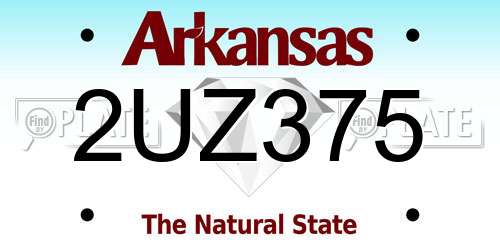 2UZ375 Arkansas License Plate