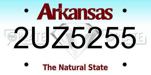 2UZ5255 Arkansas License Plate