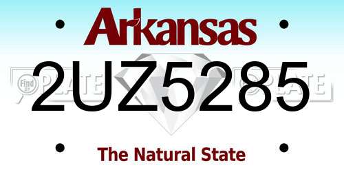 2UZ5285 Arkansas License Plate