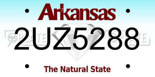 2UZ5288 Arkansas License Plate