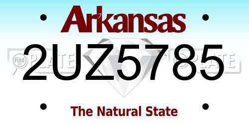 2UZ5785 Arkansas License Plate
