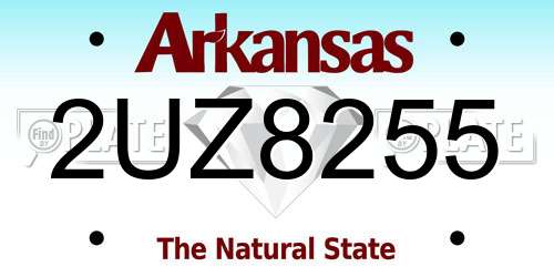 2UZ8255 Arkansas License Plate