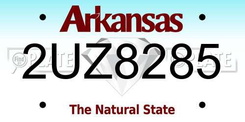 2UZ8285 Arkansas License Plate