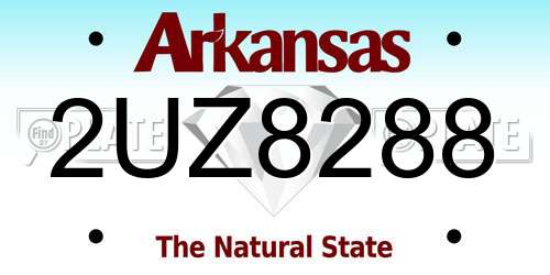 2UZ8288 Arkansas License Plate