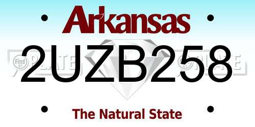 2UZB258 Arkansas License Plate