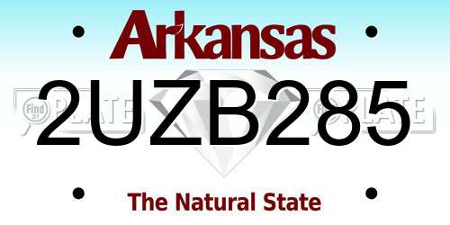 2UZB285 Arkansas License Plate