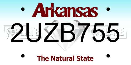 2UZB755 Arkansas License Plate