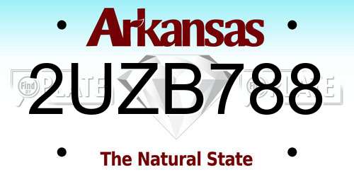 2UZB788 Arkansas License Plate