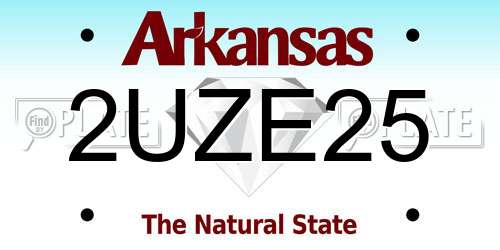 2UZE25 Arkansas License Plate