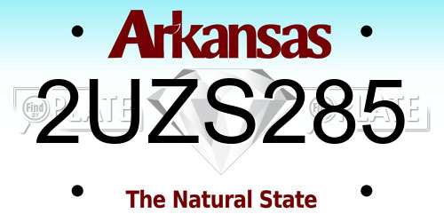 2UZS285 Arkansas License Plate
