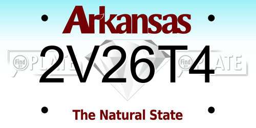 2V26T4 Arkansas License Plate