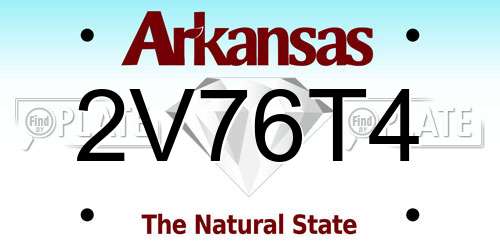 2V76T4 Arkansas License Plate