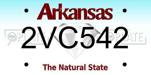 2VC542 Arkansas License Plate