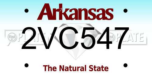 2VC547 Arkansas License Plate