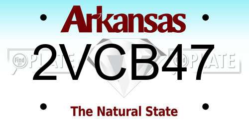 2VCB47 Arkansas License Plate