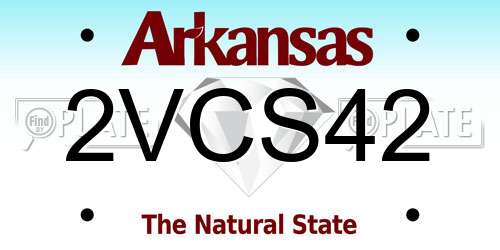 2VCS42 Arkansas License Plate