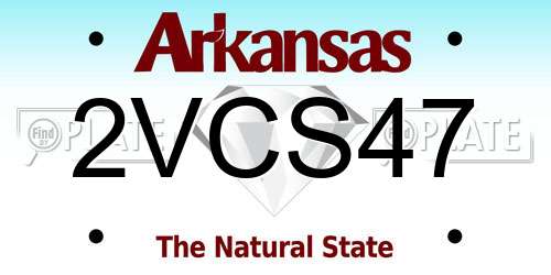 2VCS47 Arkansas License Plate