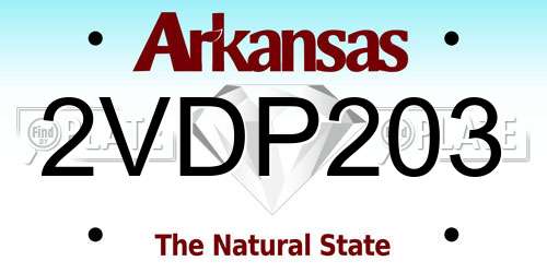 2VDP203 Arkansas License Plate