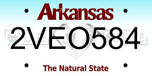 2VEO584 Arkansas License Plate