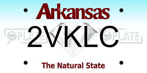 2VKLC Arkansas License Plate