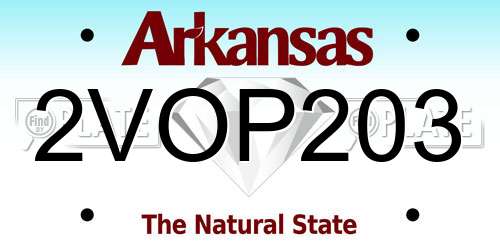2VOP203 Arkansas License Plate